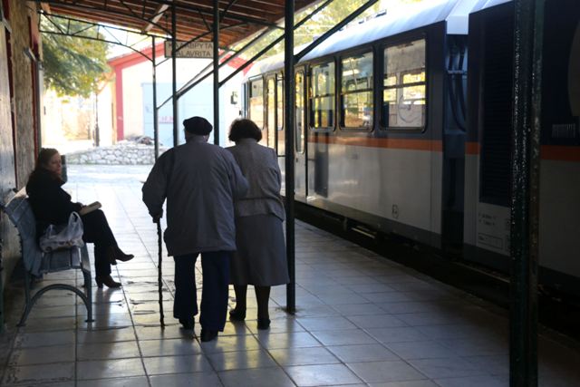 Kalavrita - Local passengers leaving the train station